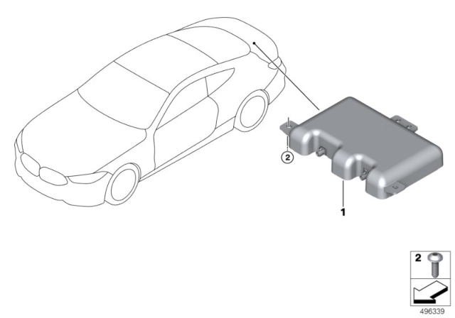 2020 BMW 840i Gran Coupe Single Parts, Antenna Diagram