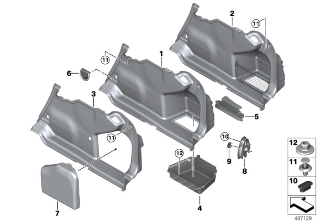 2019 BMW 330i xDrive Trim Panel, Luggage Compartment Diagram 2