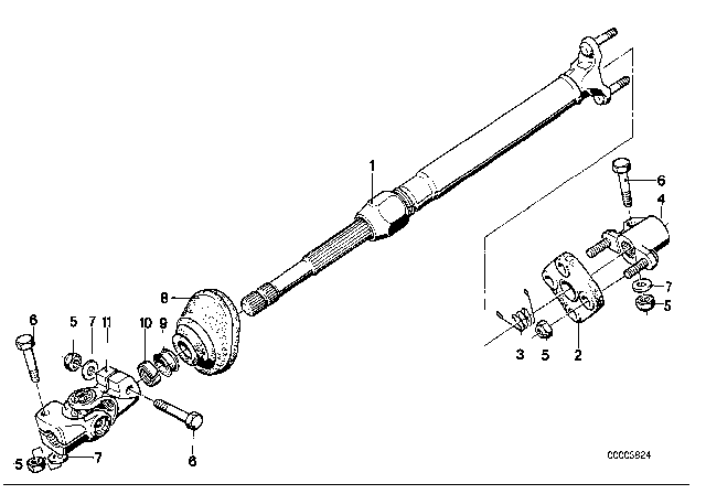 1992 BMW 735i Steering Shaft Diagram for 32311158283