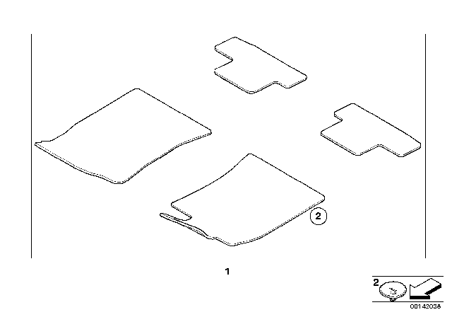 2012 BMW 128i Floor Mats Diagram 3