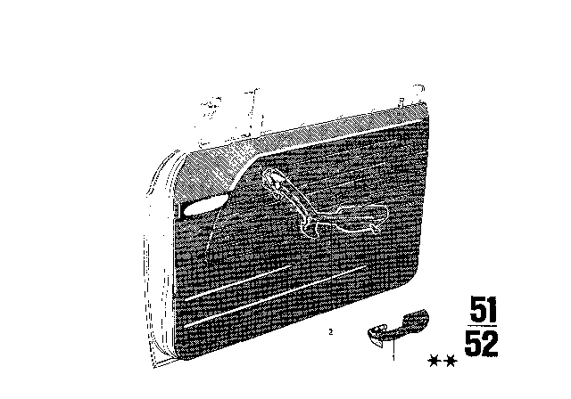 1972 BMW 2002tii Armrest, Front Diagram 1