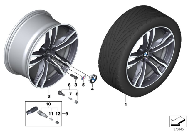2018 BMW X5 M Disc Wheel Light Alloy Jet Bl.Solenoid.Paint Diagram for 36118073981