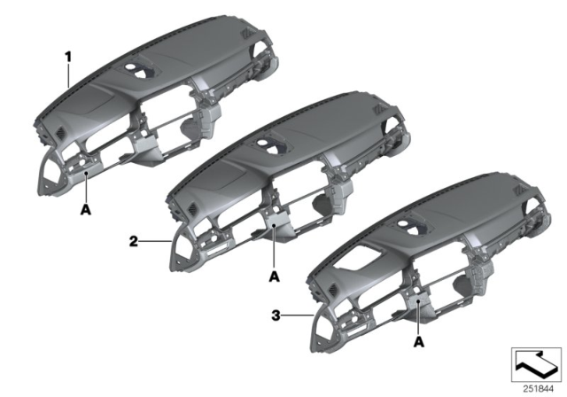 2015 BMW 535i Individual Instrument Panel, Leather Diagram 1