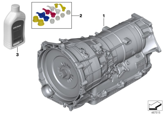 2020 BMW X3 AT GA8P75HZ - All-Wheel Drive Vehicle Diagram