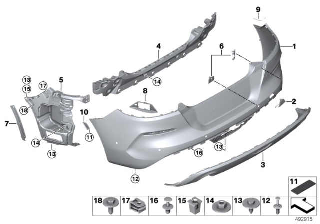 2020 BMW Z4 TRIM PANEL, BUMPER, REAR, BO Diagram for 51127476221