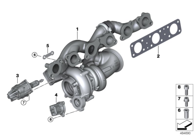 2017 BMW M760i xDrive Turbo Charger Diagram for 11658681990