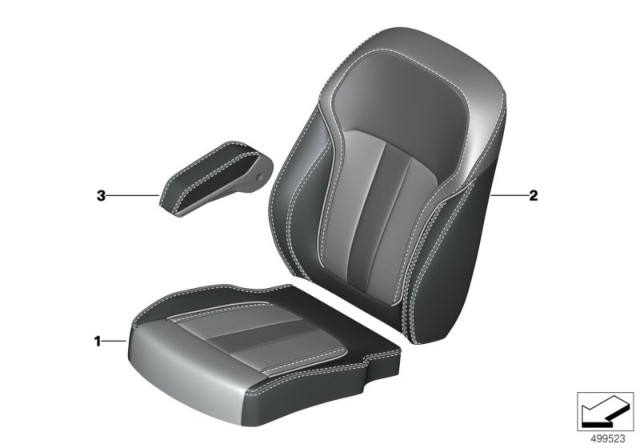 2019 BMW X7 Individual Cover Rear Comfort Seat Diagram