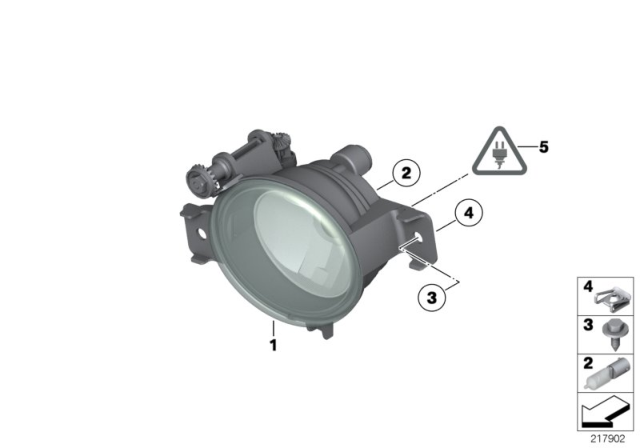 2012 BMW X5 Fog Lamp/Turning Lights, Left Diagram for 63177237433
