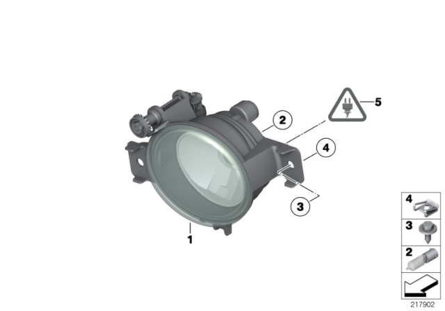 2012 BMW X5 Fog Lights, Left Diagram for 63177224643