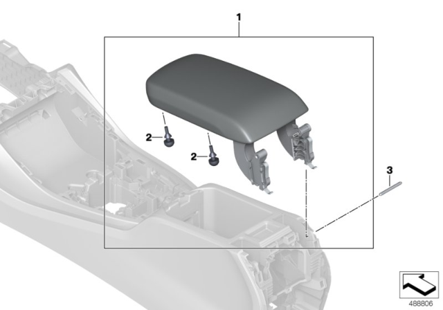 ARMREST, CENTER CONSOLE, LEA Diagram for 51169869441