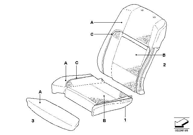 2012 BMW X6 M Individual M Cover Comfort Seat Diagram 1