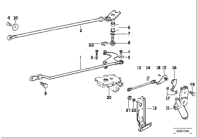 1995 BMW 325i Lever Diagram for 51258151878