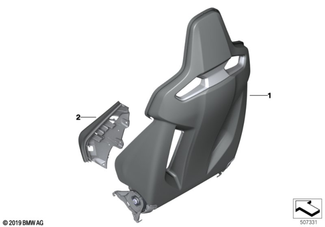 2020 BMW M8 Seat, Front, Backrest Frame Diagram 2