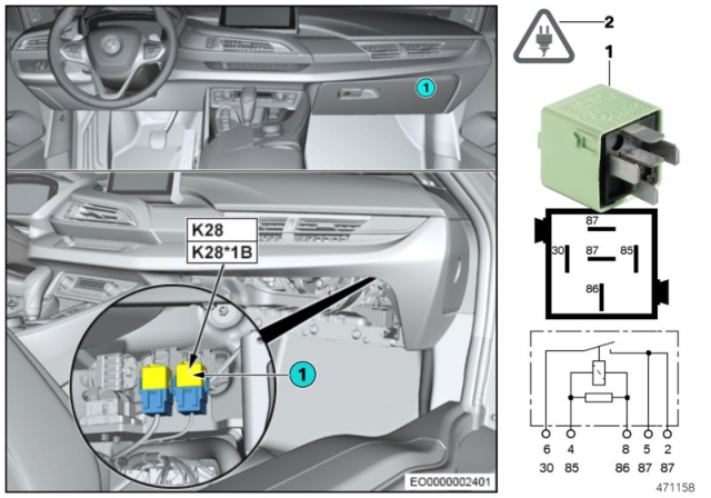 2020 BMW i8 Relay, Electric Fan 2 motor Diagram