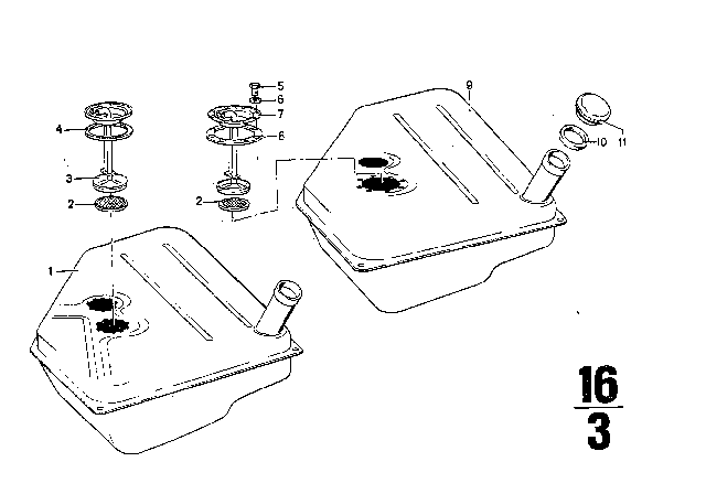 1975 BMW 3.0Si Fuel Tank Diagram 1