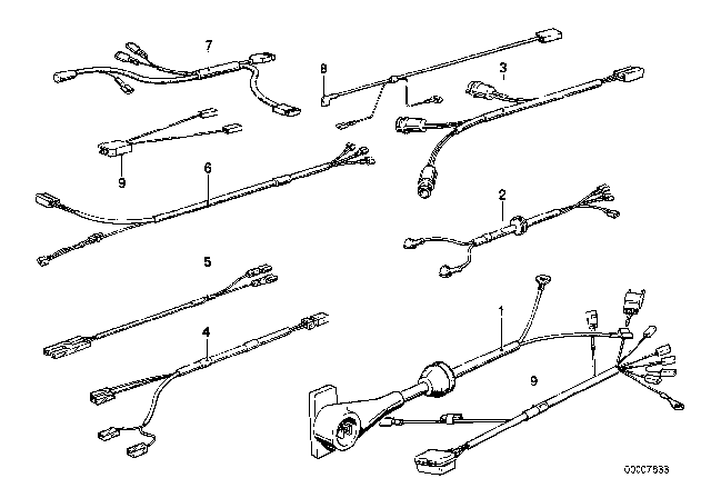 1984 BMW 633CSi Various Additional Wiring Sets Diagram 1