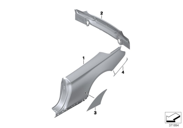 2020 BMW M4 Side Panel / Tail Trim Diagram