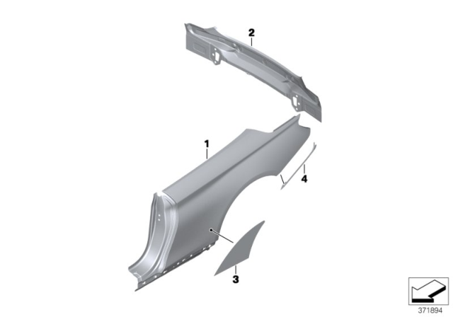 2014 BMW 435i Left Rear Side Panel Diagram for 41217347311