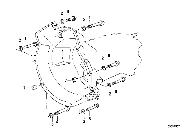 1992 BMW 735i Gearbox Mounting Diagram