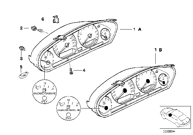 1993 BMW 320i Instrument Cluster Diagram 2