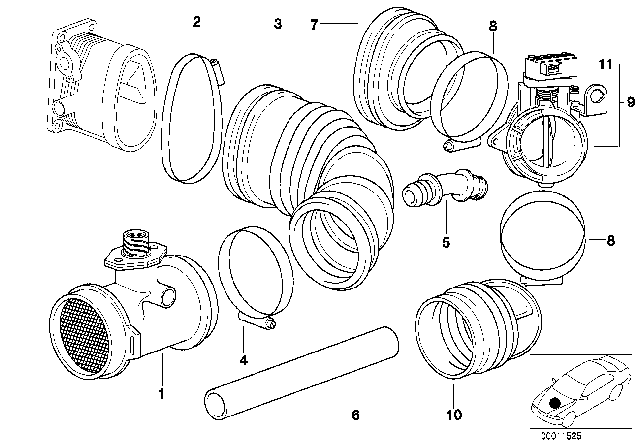 1997 BMW 318i Secondary Throttle Body Diagram for 13541435710