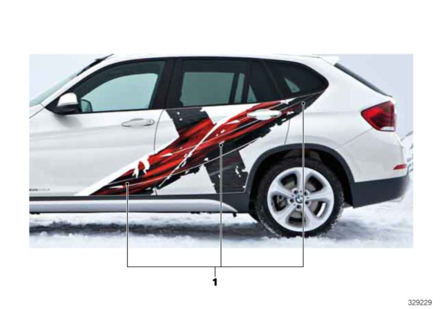 2014 BMW X1 Sticker Set, Right Diagram for 51147365590