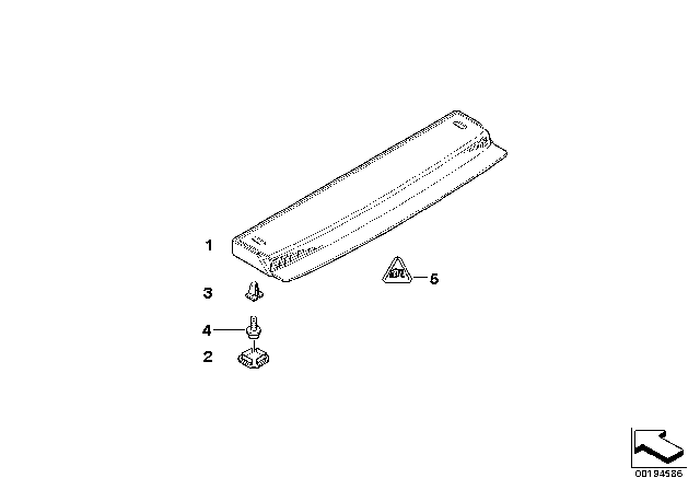 2003 BMW 540i Cover, 3Rd Brake Light Diagram for 63218371357