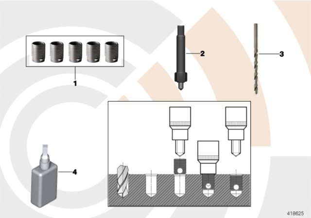 2009 BMW 328i Repair Kit, Thread Repair Diagram 2