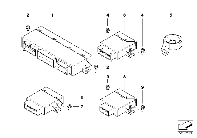 2004 BMW Z4 Body Control Units And Modules Diagram