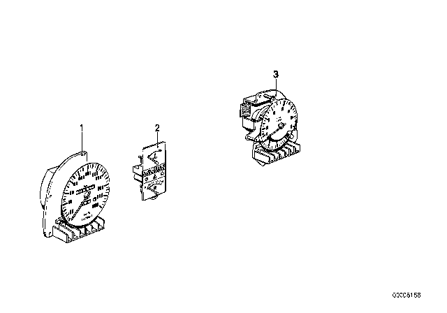 1982 BMW 633CSi Instruments Diagram 2