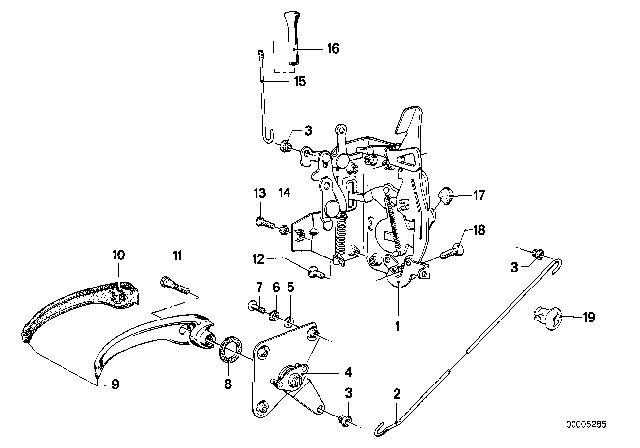 1987 BMW M6 Front Door Control / Door Lock Diagram 1