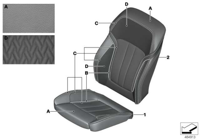 2017 BMW 530i Individual Cover, Leather Comfort Seat Diagram