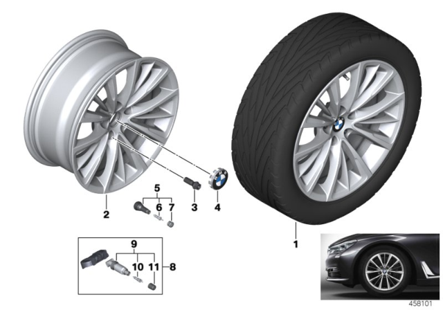 2017 BMW 740i BMW LA Wheel, W-Spoke Diagram 1