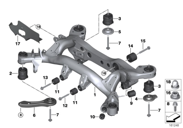 2011 BMW 328i xDrive Rear Axle Carrier Diagram