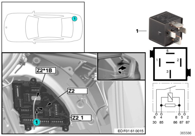 2013 BMW 640i Relay, Terminal Diagram 2