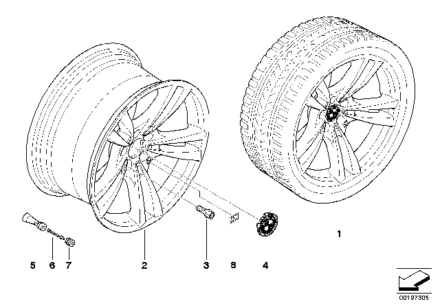 2014 BMW X6 M BMW LA Wheel, M V-Spoke Diagram