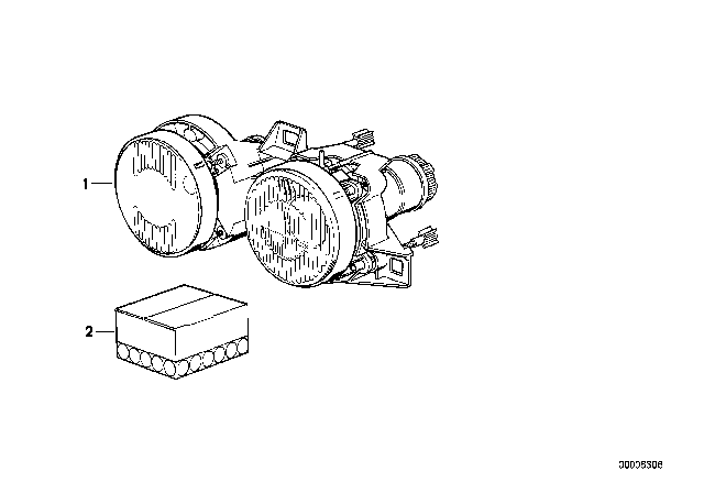 1991 BMW 325ix Headlight Diagram 1