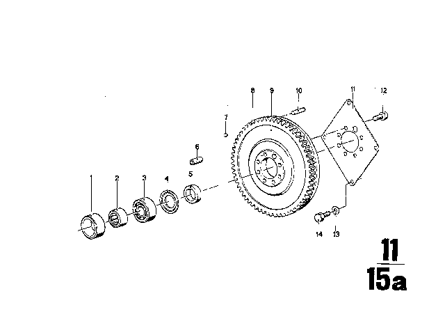 1970 BMW 2500 Crankshaft With Bearing Shells Diagram 5