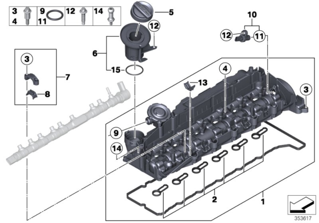 2016 BMW X5 Cylinder Head Cover Diagram