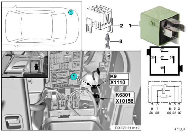 2008 BMW X6 Relay, Load-Shedding Terminal Diagram 2