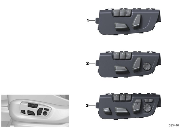 2014 BMW X5 Seat Adjustment Switch Diagram 3