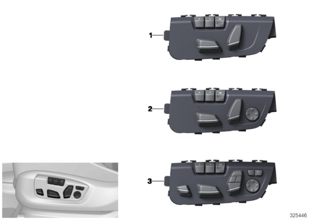 2014 BMW X5 Seat Adjustment Switch, Left Diagram for 61319212909