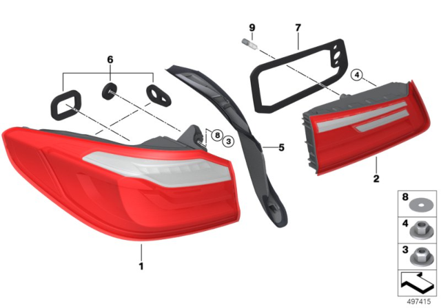 2017 BMW 540i Rear Light Diagram