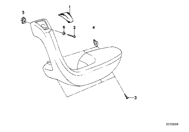 1985 BMW 735i Armrest - Single Parts Diagram 2