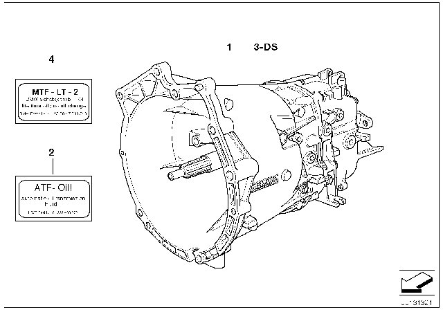 1993 BMW 525i Manual Gearbox S5D Diagram 2