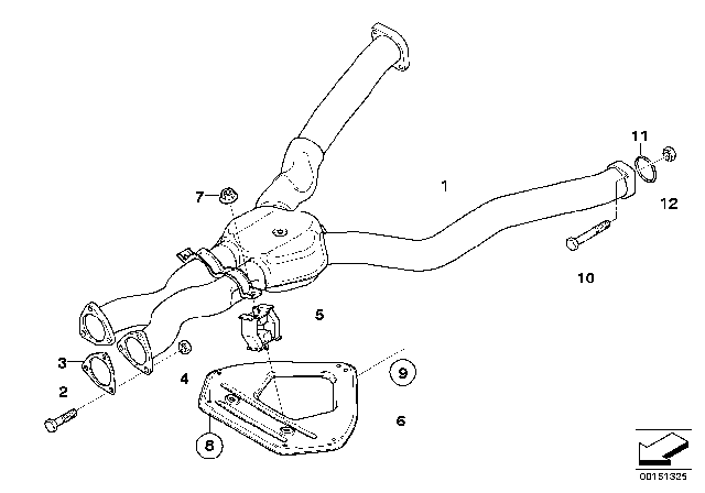 2006 BMW Z4 M Centre Muffler Diagram