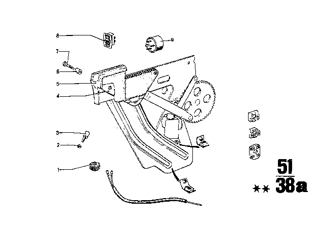 1973 BMW 3.0CS Window Guide Diagram 2