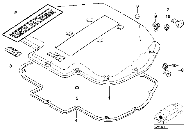 2003 BMW Z8 Profile-Gasket Diagram for 11611406657