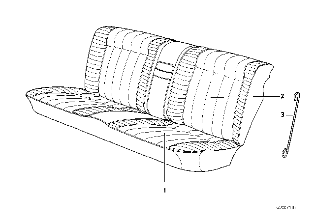 1992 BMW 735i Rear Seat Cover Diagram