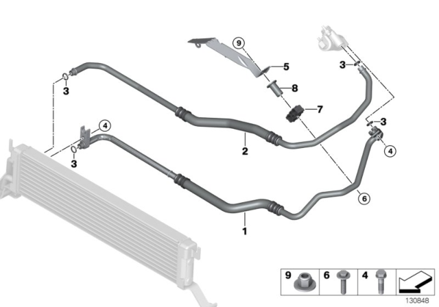 2004 BMW X5 Engine Oil Cooler Pipe, Flow Diagram for 17227527127